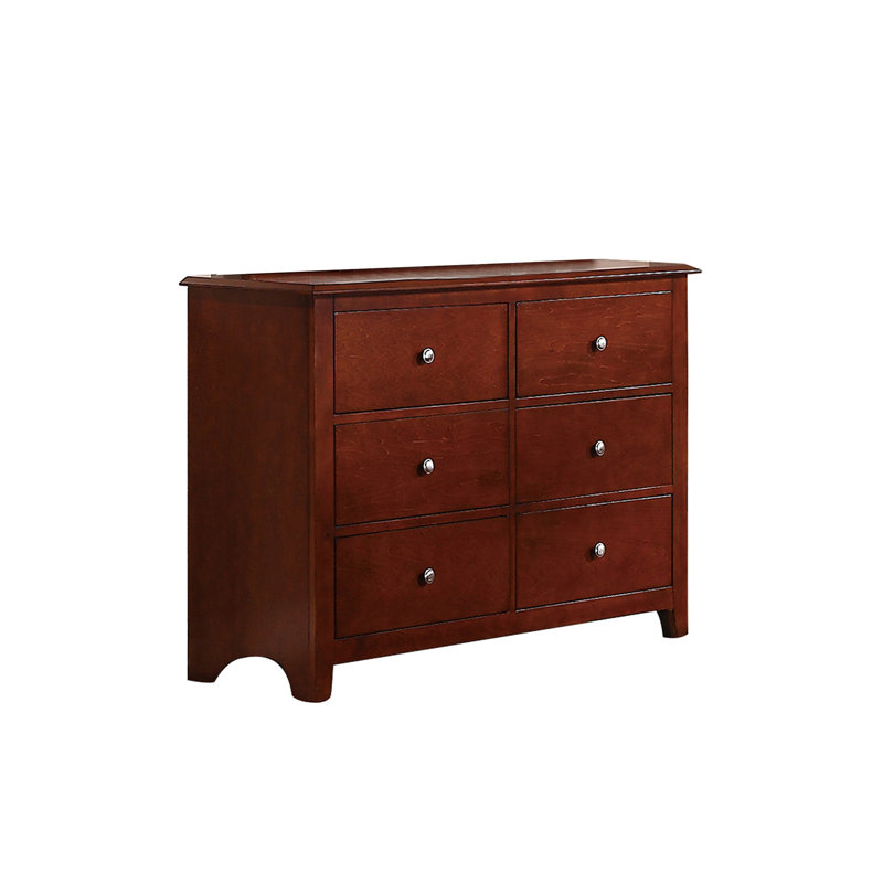 Commode 6 tiroirs, noir, Merisier
