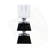 2.4X2.4X5.9" Black And Clear Two Tiered Square Candle Holder