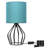 Table Desk Lamp with fabric lamp shade & Wire Geometric Base-455090309-455090363