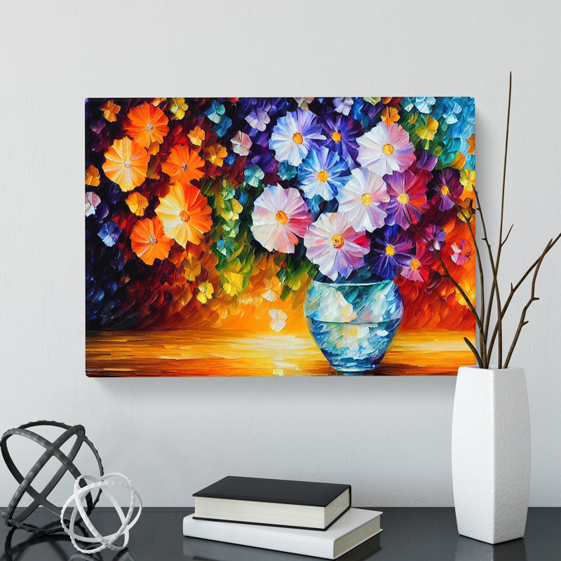 Assorted Flowers Painting Vol.1 Abstract - Wrapped Canvas, 40cm H x 60cm W x 3cm D