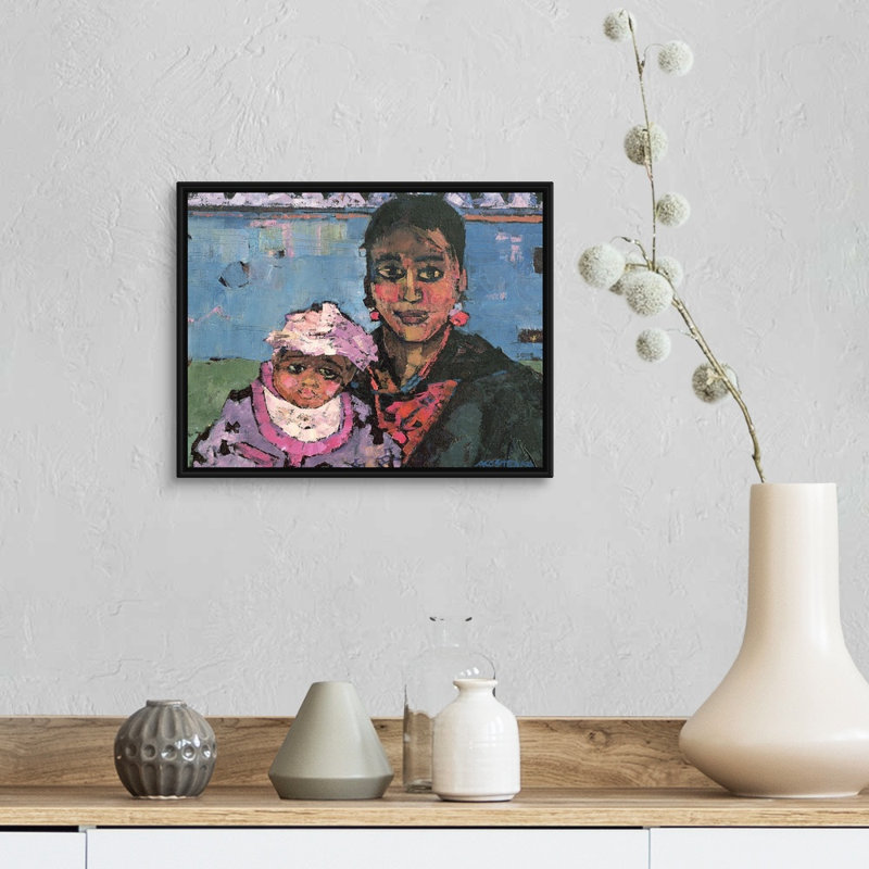 Reproduction d'art sur toile tendue, "Espagnole mère Anna Kostenko", H 13 po x l 16 po x P 1,75 po, Cadre noir