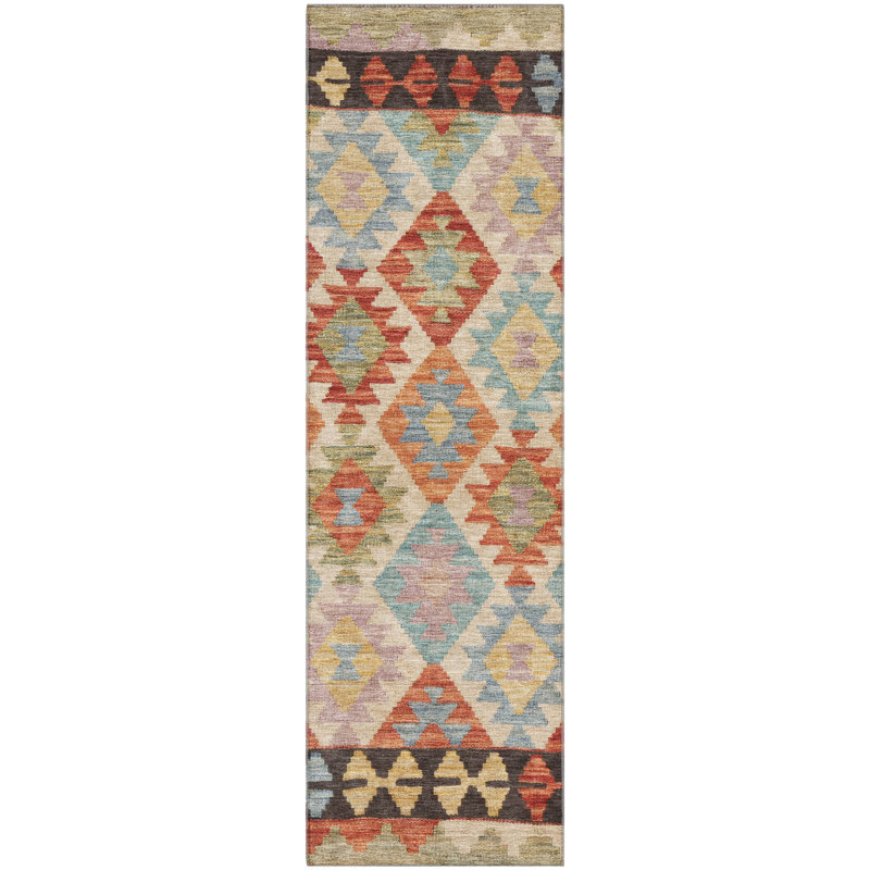 Premium Machine Washable Tara AMF1915 Tribal Rug, Runner 2'3" x 7'6"