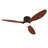 52 Inch Ceiling Fans With Lights, Flush Mount Low Profile, 3 Abs Blades Ceiling Fan With Light And Remote, 6-Speed, Reversible Dc Motor, Noiseless, For Bedroom, Indoor/Outdoor, Black+Walnut
