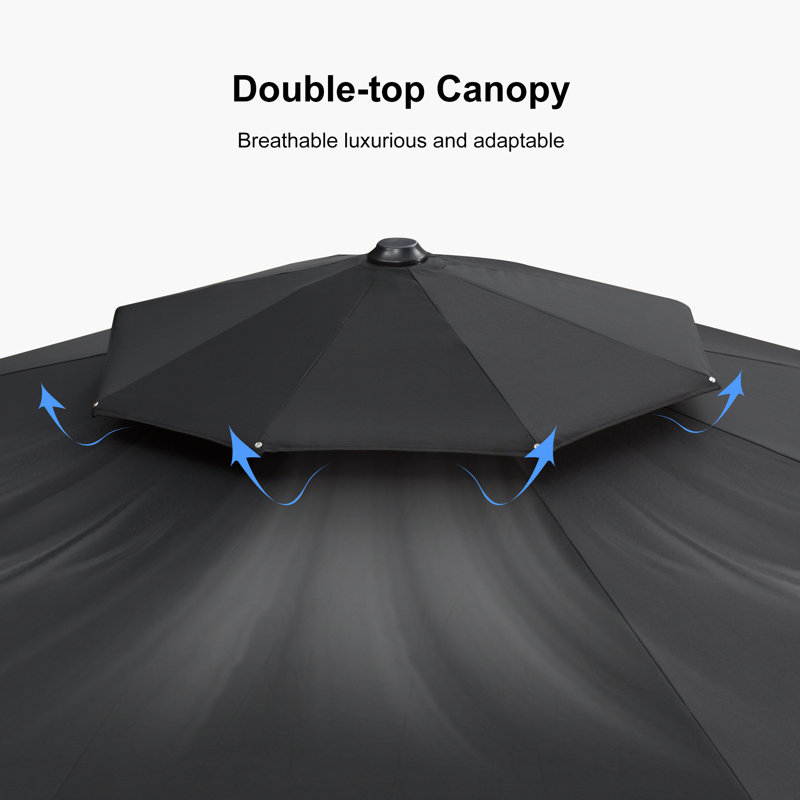 Yumalay 132'' Cantilever Umbrella, Black