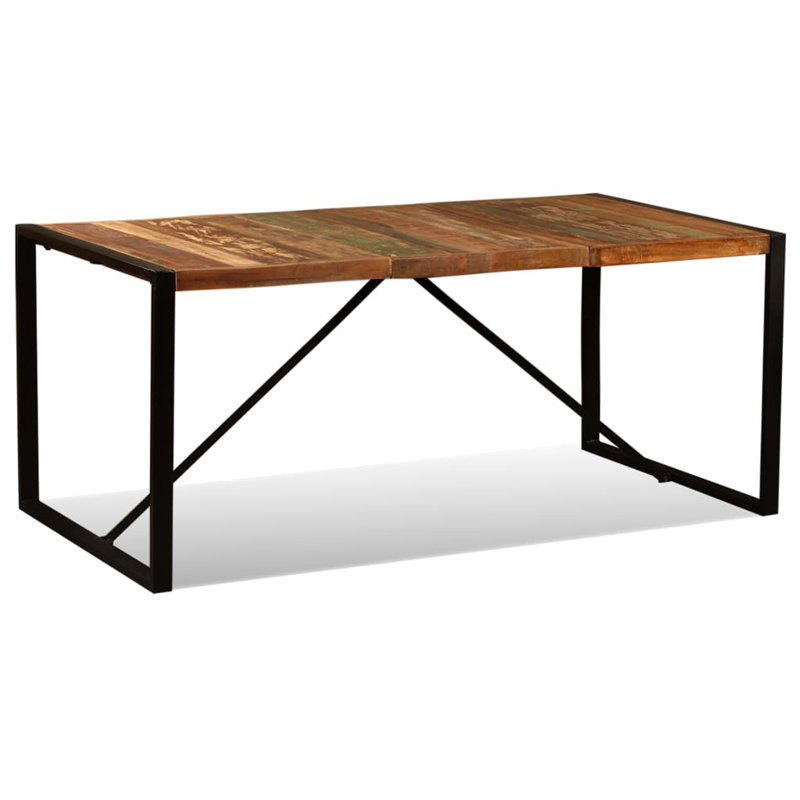 vidaXL Dining Table Kitchen Table Dining Room Table Solid Rough Mango Wood,  29.9” H x 70.87” L x 35.4” W, Multicolor