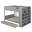 Lit superposé double au-dessus de double avec tablettes de rangement, structure de lit superposé en bois avec 2 tiroirs et armoire à couches multiples-592936196-592936198