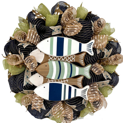 Couronne de plage côtière à poissons tropicaux