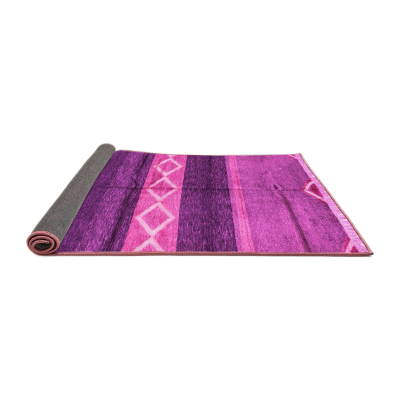 Tapis abstrait en laine et polyester tissé à la machine, Carré 3 pi