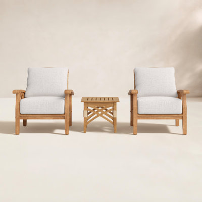 Cotesfield 2-Person Teak Patio Seating Group
