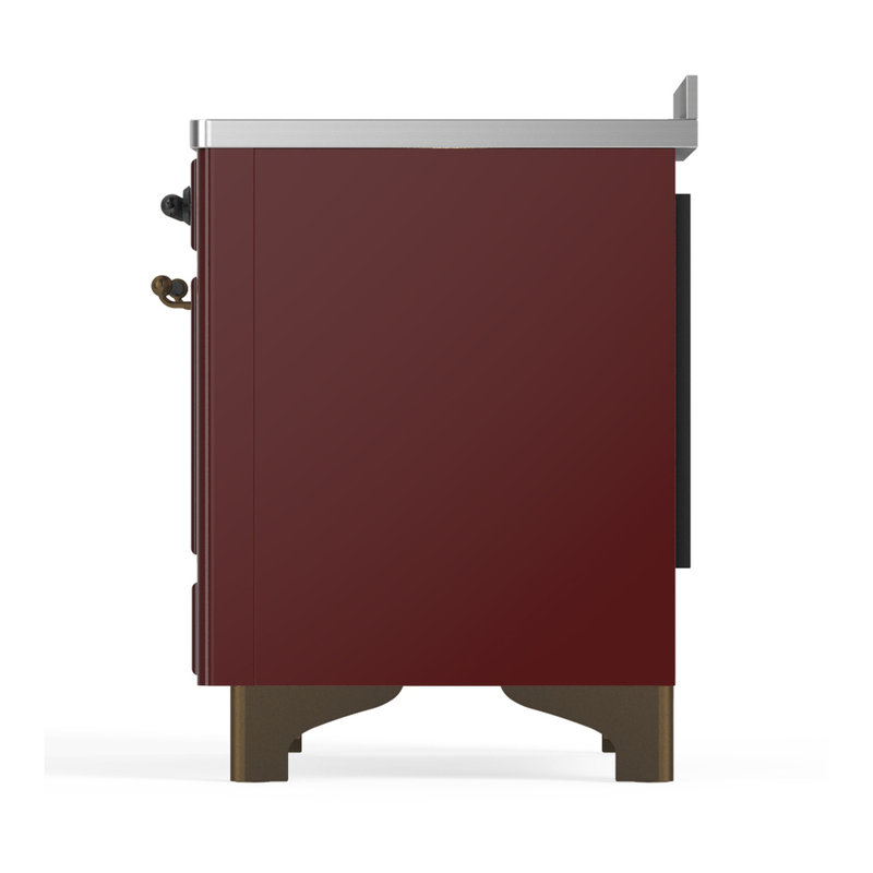 Majestic III Series 48 Inch Induction Range with 6 Induction Elements in Matte Graphite (Brass Trim), Burgundy, Burnished