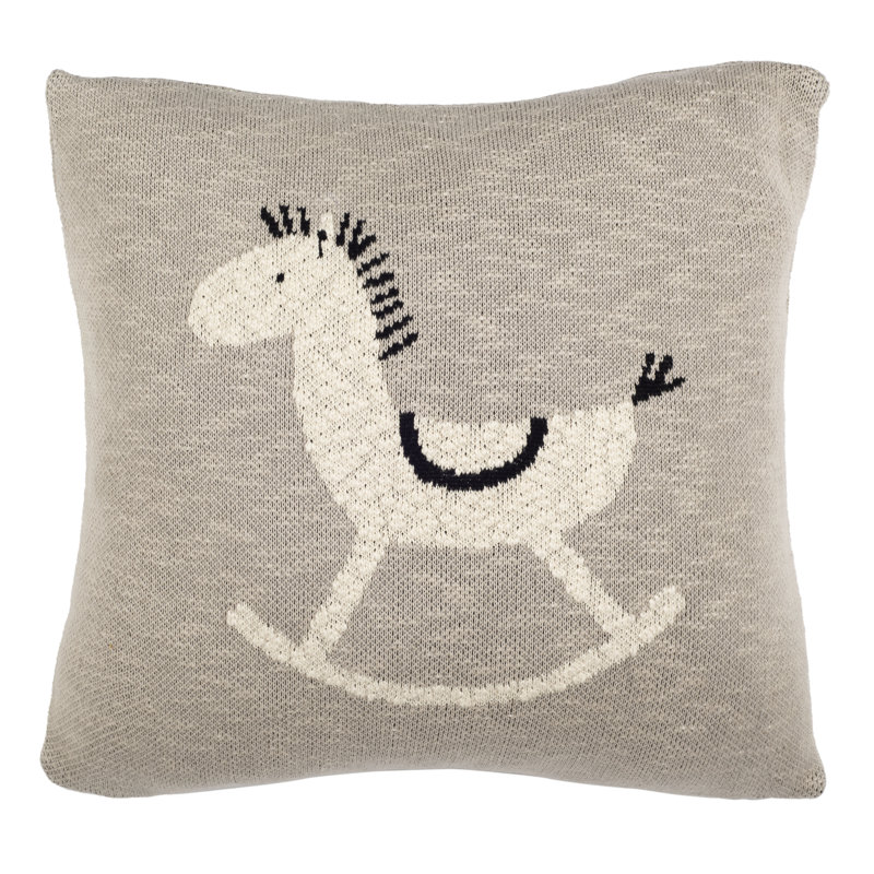Tater Trot 20" Gray and Black Cotton Nursery Pillow