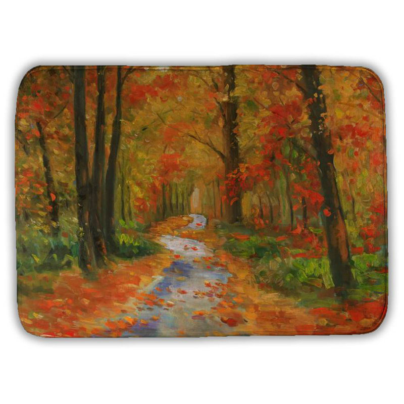 Autumn trail Bath Mat with Non-Slip Backing - Quick Dry Memory Foam Bathroom Rug - Absorbent - Modern Plush Spa-Style - Machine Washable