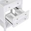 Meuble-lavabo 24 po sans lavabo, base seulement, structure en bois massif, armoire de rangement avec tiroir et tablette ouverte, blanc