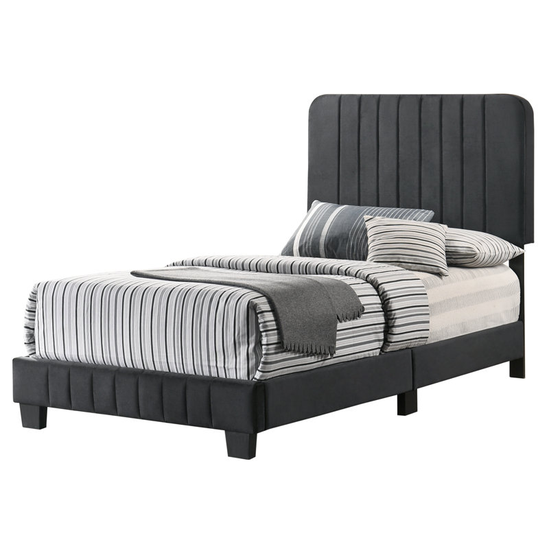 Lodi Twin Box Spring Bed, Black, Twin, Black