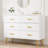 6 Drawer Dresser, Modern Wooden Dresser With Gold Handles And Storage Space-163766621