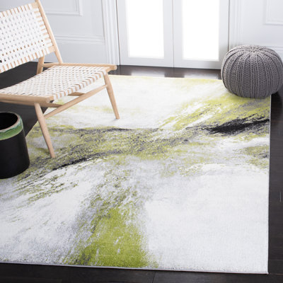 Rizer Abstract Gray/Green Area Rug