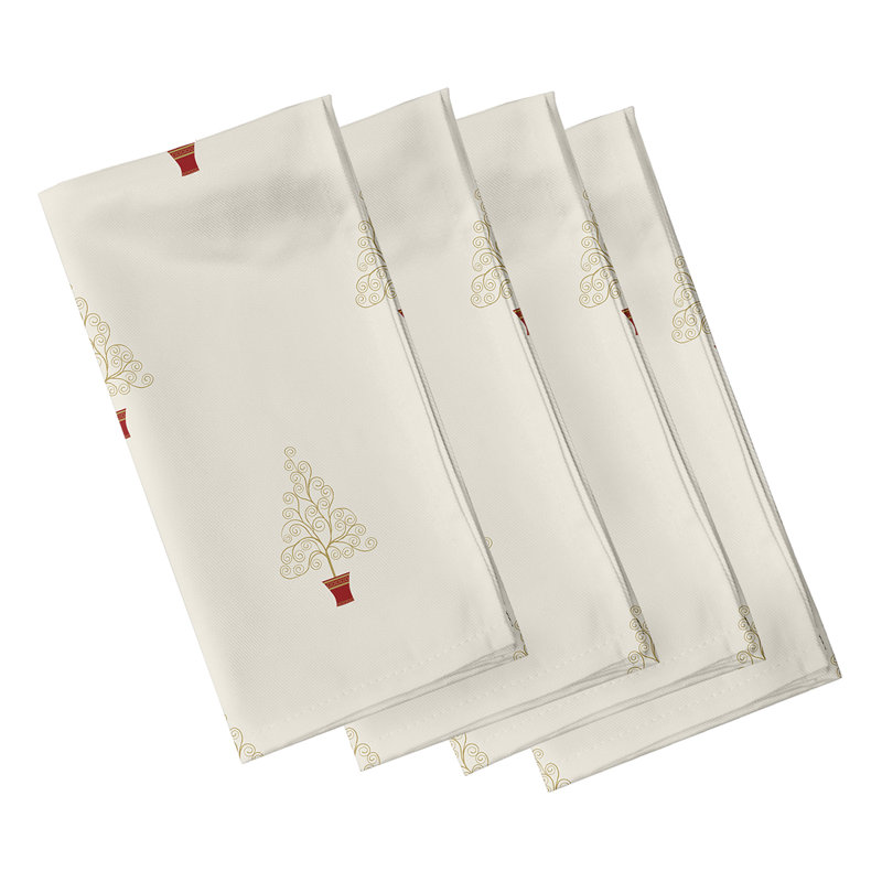 Chamise Polyester Patterned Napkins, Ivory