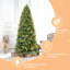 Arbre de Noël 8 pi avec 1847 pointes et 600 lumières à DEL blanc chaud - branches mixtes en PVC + PE, structure à charnières pour une installation facile, support en métal pour un soutien solide, décoration luxueuse des Fêtes-118032864