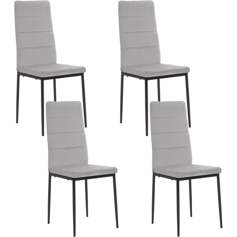Nowah 47.5cm H Velvet Upholstered Full Back Parsons Chair, Grey