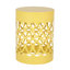 Tables de bout d'extérieur modernes en métal jaune, motif en fer, thermolaqué, sans assemblage, l 14,11 po x P 14,11 po, H 17,84 po x l 12,00 po x P 12,00 po, H / S, 2 tables jaunes, aspect minimaliste, robustesse-1700833335