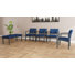 Ensemble de meubles de qualité commerciale en acier Lenox | Chaise 4 invités et banc 2 places