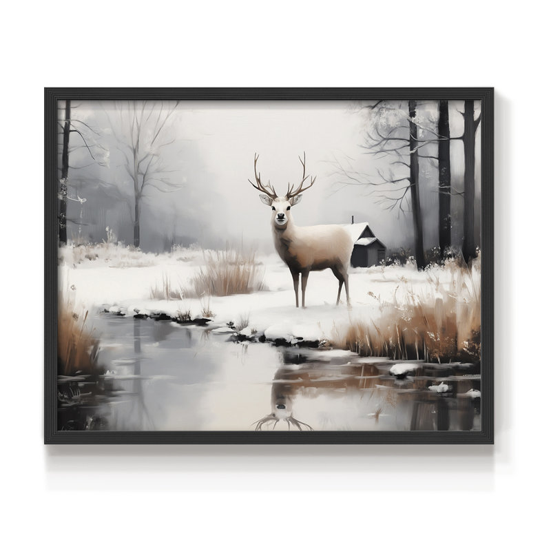 Art de Noël - DCCCLIX - Reproduction encadrée - Restickable, H 8 po x l 10 po, Noir, noir, noir, noir