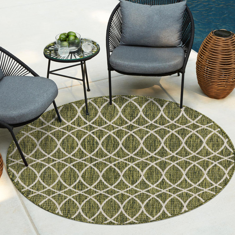 Tapis géométrique vert