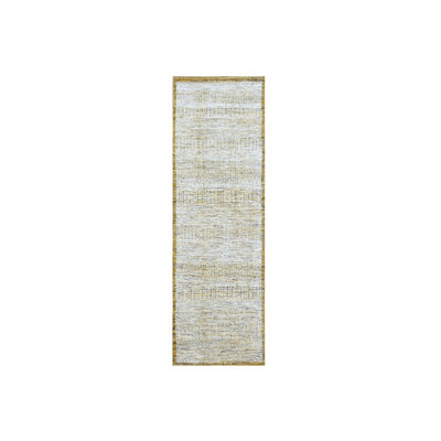 Tapis de couloir oriental jaune en laine noué à la main 2 pi 8 po x 8 pi 2 po - MOA10276275