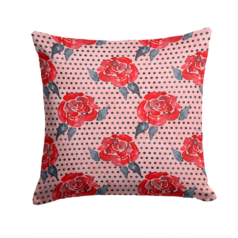  Coussin extérieur Roses and Polkadots, 14 po x 14 po