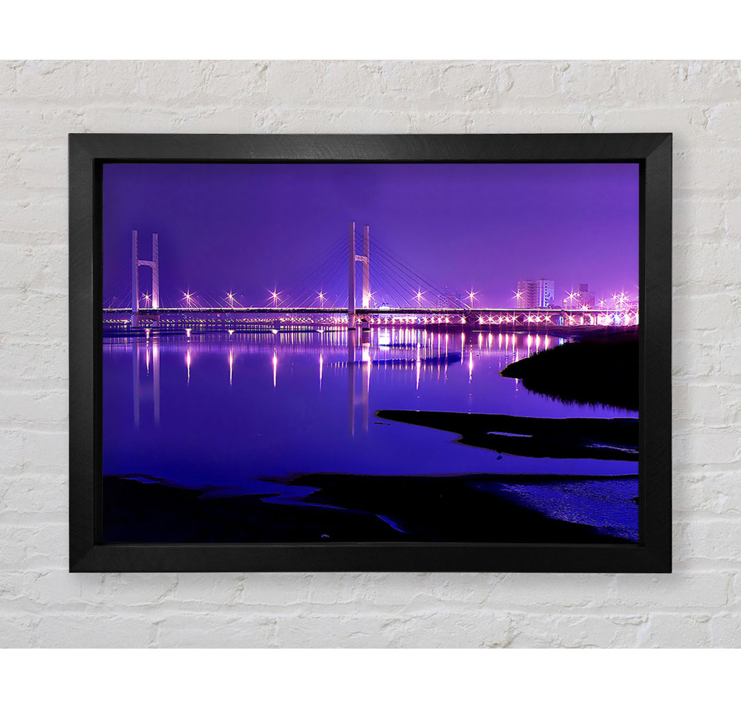 Purple Night Shoreline - Einzelner Bilderrahmen Kunstdrucke