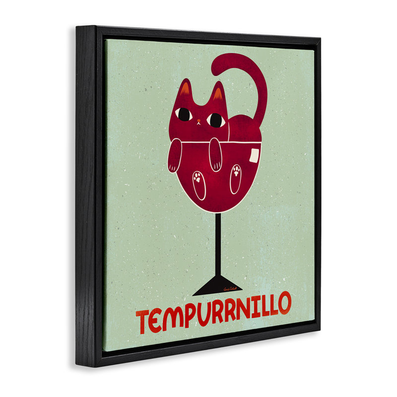 Cadre pour chat Tempurrnillo Tempo, par Carrie Cantwell, Cadre flottant noir de jais, H 18 po x l 18 po
