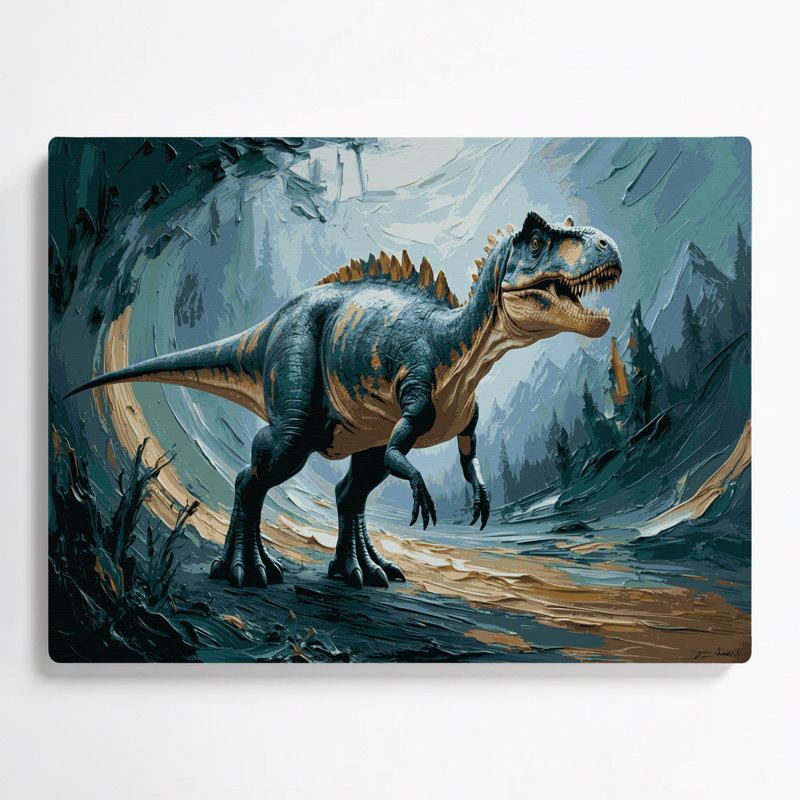 «Dinosaur Lambeosaurus Blue», art mural en métal, H 11 po x l 14 po