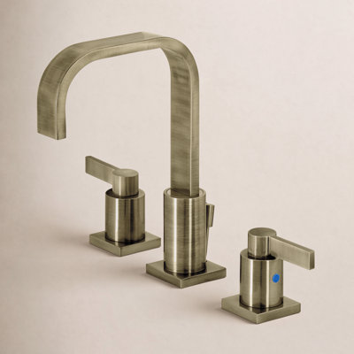 Kingston Brass NuvoFusion Two-Handle 3-Hole Deck Mount Widespread Bathroom Faucet with Retail Pop-Up Drain