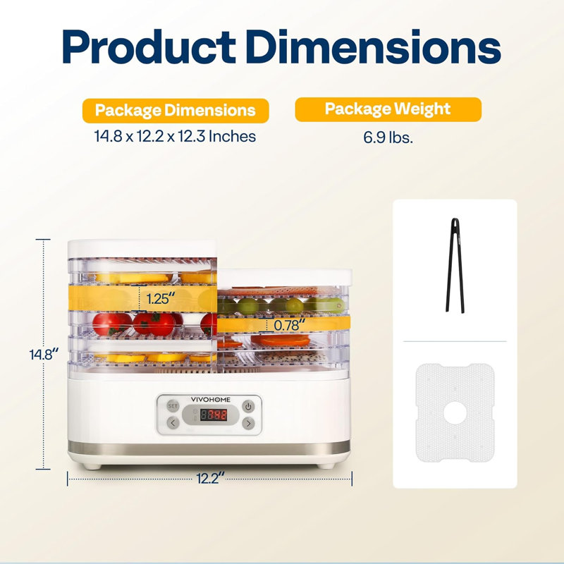 Déshydrateur d'aliments 400 watts Specstar, Blanc
