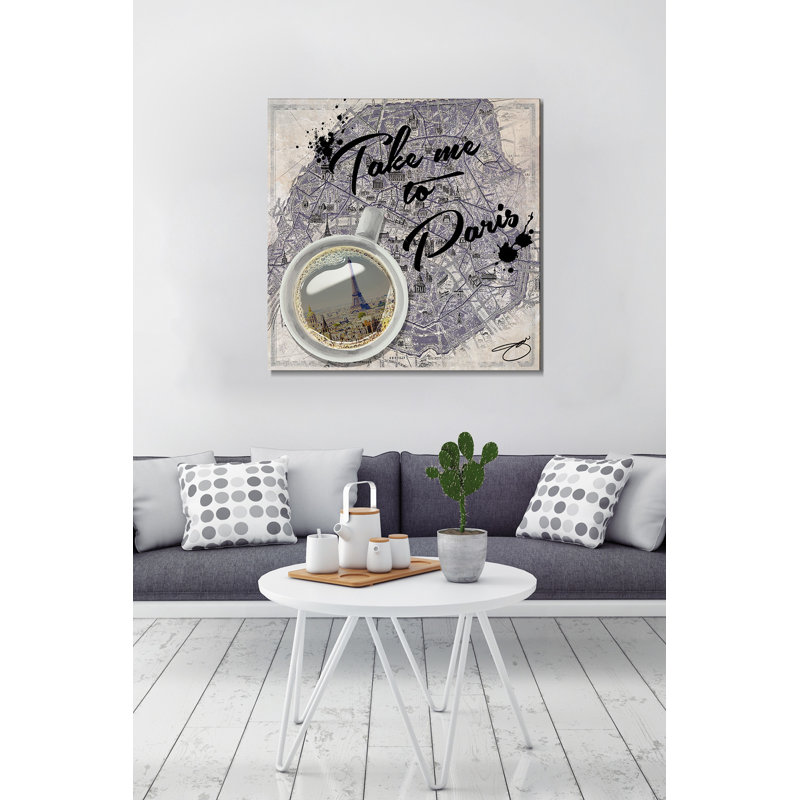 « take me to paris », impression sur toile, H 36 po x l 36 po x P 1,5 po, Toile tendue