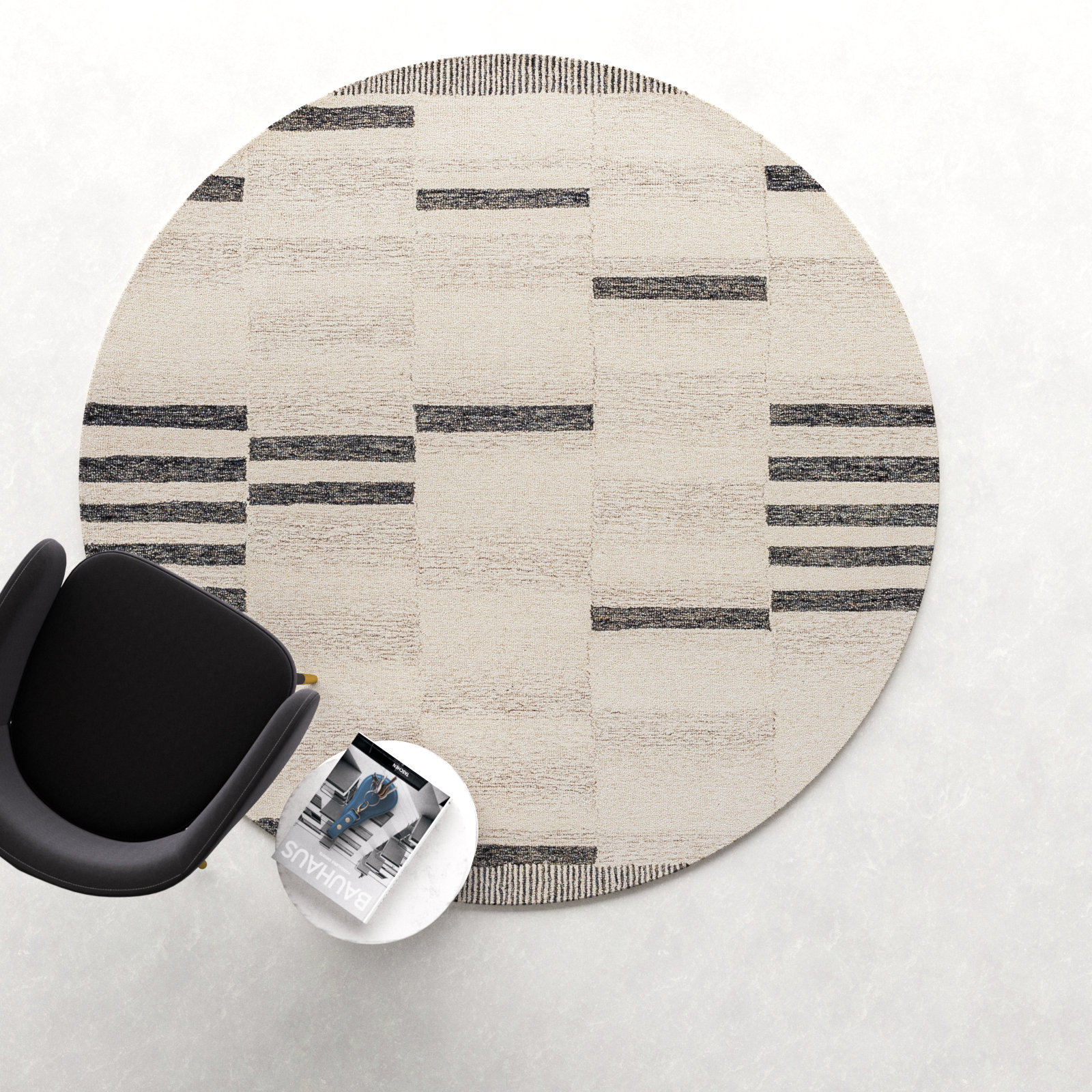 Uptown Hand Tufted Wool Rug, Round 6'