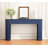 TREXM Entryway Table with Fluted Design, Modern Console Table with Storage, Oval Top and 2 Drawers-169745067