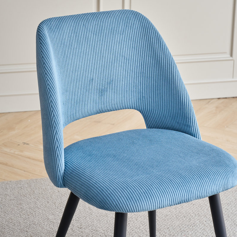43.5cm H Upholstered Metal Parsons Chair, Blue
