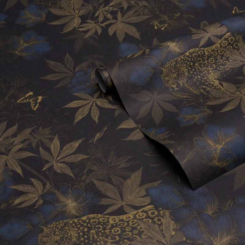 Papier peint Schumacher X Katie Lydon Nocturnum, Bleu