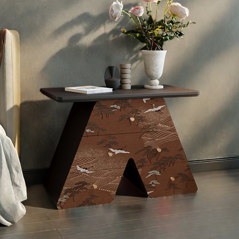 Armoire d'appoint artistique en bois multifonctionnelle, Noir