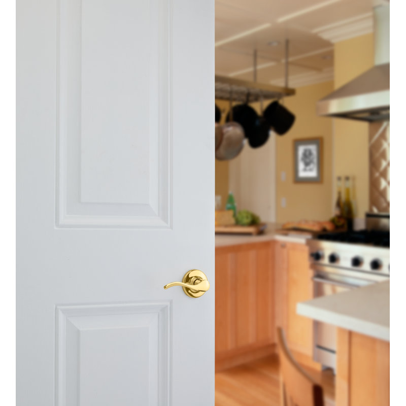 Balboa Door Lever, Polished Brass
