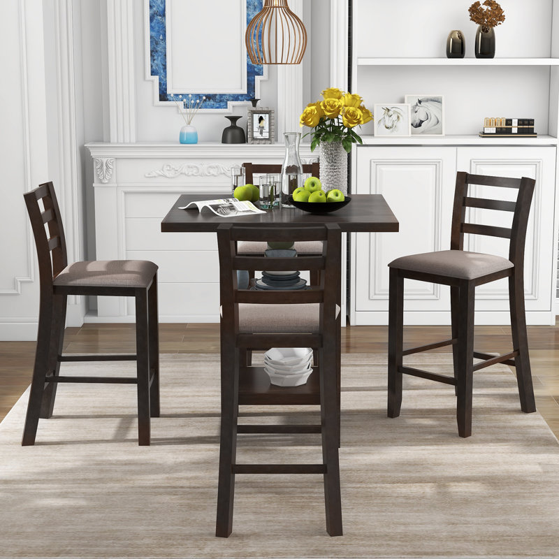Ensemble de table de salle à manger en bois peu encombrant, rangement et design moderne pour la famille