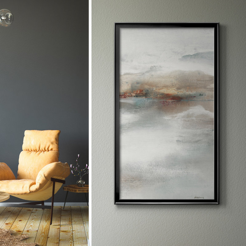 «Rising Veil V», reproduction d'art, Toile avec cadre noir, H 10,5 po x l 18,5 po x P 1,5 po, Pas de tapis