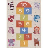 Rectangle Alerah Machine Woven Chenille Area Rug in White