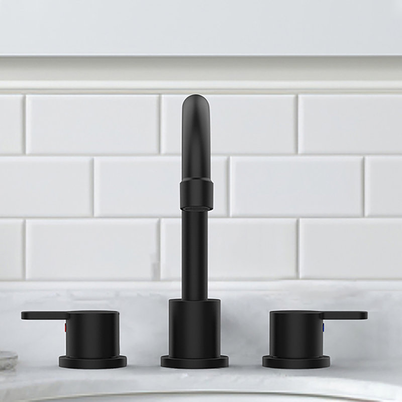 Robinet de salle de bain à deux poignées en acier inoxydable avec drain escamotable Topcraft