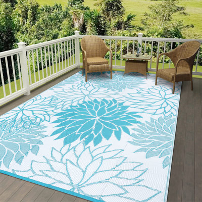 Waterproof Reversible Plastic Outdoor Rug Yard Seaside Camping Large Mat