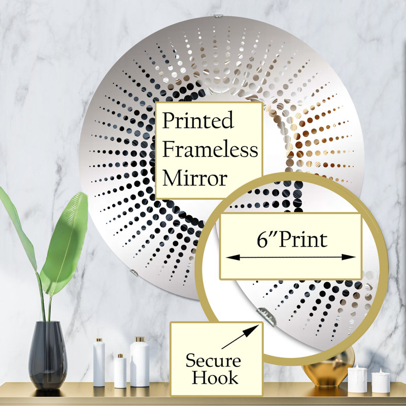 Minimalisme beauté Serenity Art - miroir décoratif Starburst | Rond, 31,4 po x 31,4 po