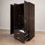 Armoire Morrison Espresso à 3 portes avec un grand espace de rangement et un design moderne, idéale pour une chambre bien organisée