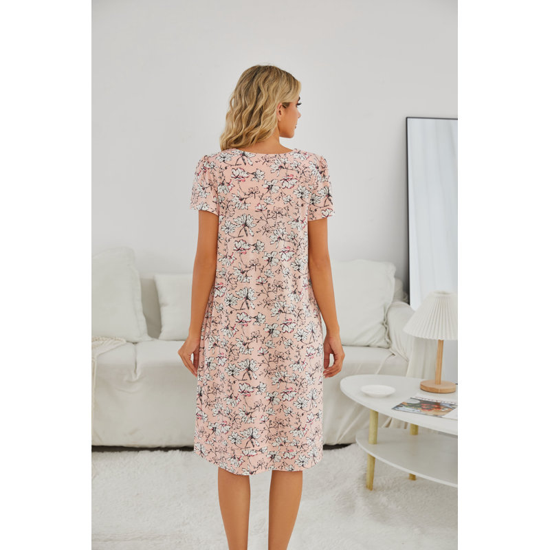 Peignoir fille avec poches mi-mollet, TTG, Rose