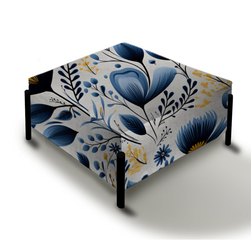Grand repose-pieds carré Nordic Yellow Blue Garden Dreams